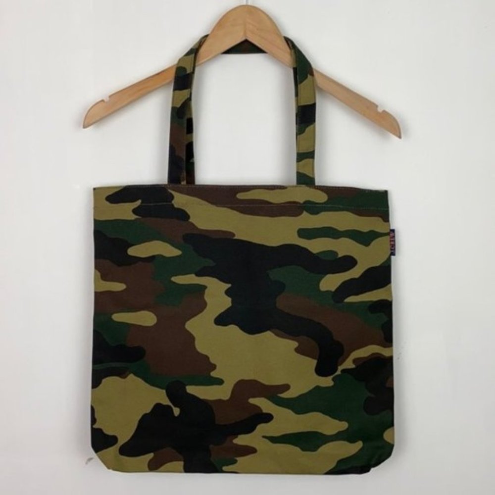 NWT J.Crew Reusable Everyday Tote Camo Camouflage Brown Green